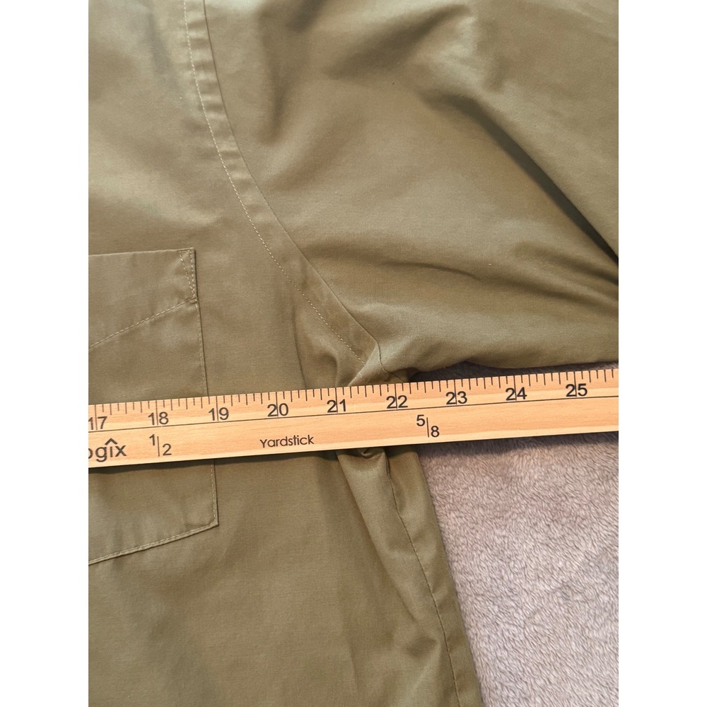 Van Heusen Mens Olive Green Poplin Dress Shirt Wrinkle Free 16 34/35 Long Sleeve - Picture 6 of 6